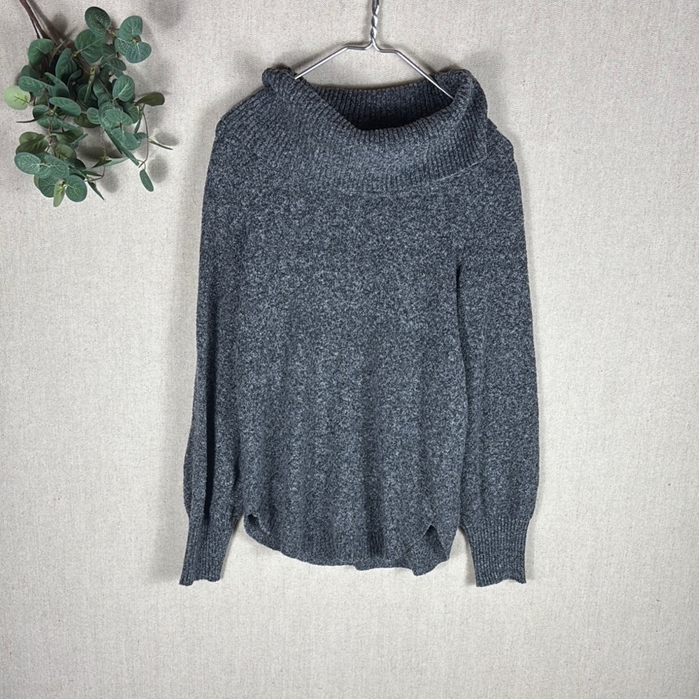 Tahari > Gray Turtleneck Sweater Extra Small